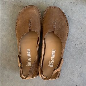 Clark’s leather moccasin-like shoes. Size 6.